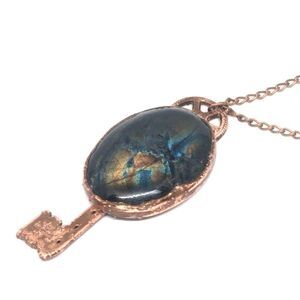 "Destined" Labradorite Key Copper Necklace